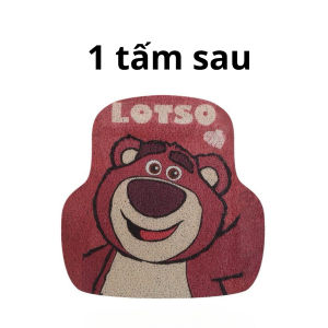 Thảm Lót Sàn Ô Tô - Thảm Rối Lót Sàn Loại Dày Đế Nhựa Dẻo Có Gai Chống Trơn Trượt Họa Tiếu Gấu Dâu Dễ Thương