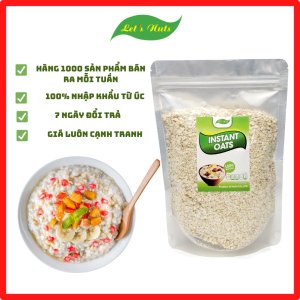 Yến mạch Úc tươi Lets Nuts cán mỏng/vỡ túi 500g giúp giảm cân bổ sung dinh dưỡng phù hợp ăn kiêng chế độ ăn healthy