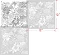 GSS Designs Peonies Wall Stencil 12x12Inch Floral Stencils for Wall Furniture Peony Allover Floral Pattern Stencils for Home Decor. 
