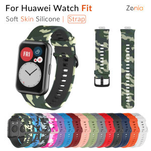 Zenia Fashion Replacement Skin-friendly Soft Silicone Sport Watchband Wrist Band Watch Strap for Huawei Watch Fit Smart Sport Watch Accessories