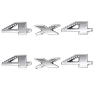 2Pcs 3D 4x4 Car Metal Stickers 4x4 Off-Road Vehicle Car Hood Fender Modification Stickers Universal Car Accessories