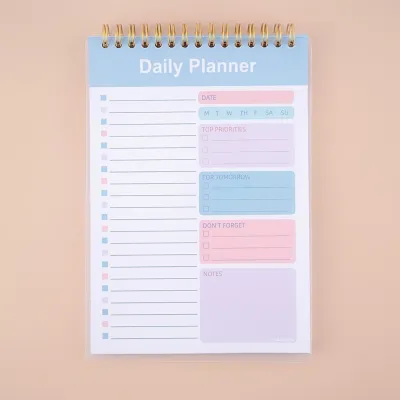 A5 Buku Perancang Harian Spiral 50 Helai | Daily Planner Notebook Time Management To Do List Office School