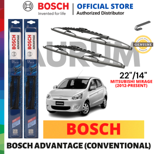 Bosch Advantage Wiper Blade set for Mitsubishi Mirage G4 2012-Present (22/14 )2pcs
