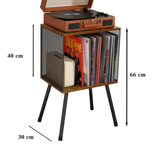 Wooden Vinyl Record Storage Rack Floor-Standing Books Record Display Rack Organizer Large Capacity Magazine Shelf with M-Shaped Divider Vinyl Record Player Cabinet Strong Load Bearing Save Space