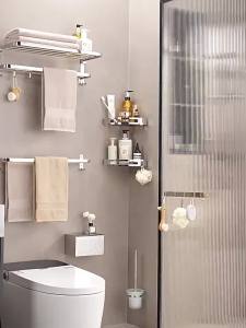 IGDL 304สแตนเลสห้องน้ำชั้นวางห้องน้ำเจาะฟรีห้องน้ำชั้นวางผ้าขนหนูอาบน้ำชั้นวางผ้าขนหนูฮาร์ดแวร์ห้องน้ำจี้