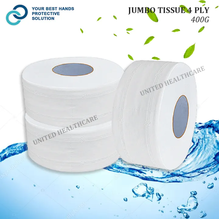 Jumbo Tissue 4 Ply (1 Roll ) Extra Strong Extra Soft Extra Absorbent ...