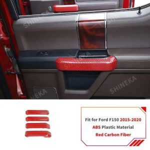 Cornerr Car ABS Red Carbon Fiber Center Console Decoration Cover for Ford F150 2015 2016 2017 2018 2019 2020 Interior Accessorie H8M4T
