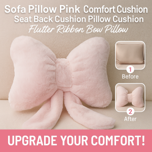Sofa Pillow Pink Comfort Cushion Ribbon Bow Cushion Seat Back Cushion