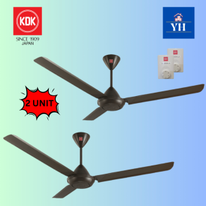 KDK K15V0 White / Brown Regulator 3 Blades AC Motor Ceiling Fan 60" (TWIN PACK / 2 UNIT)