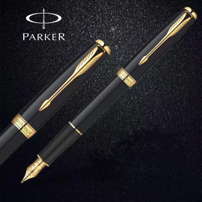 [ปากกา 1 ด้าม + กล่องของขวัญ 1 กล่อง] ปากกาหมึกซึม Parker Sonnet ตัวด้ามสีดำด้าน คลิปสีทอง ปากกาตกแต่ง ของขวัญพรีเมียม