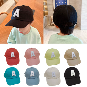 South-Korea Style Boy Girl Adjustable Baseball Cap Children School Cap Kid Hat Letter-A Hat Birthday Present for Child