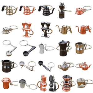 Coffee Lover Present Metal Portafilter Keyring Coffee Machine Key Alloy Texture Present for Espresso Enthusiasts