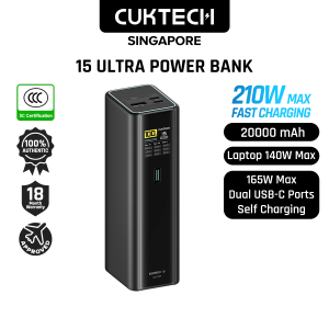 [CCC Power Bank] CUKTECH 15 Ultra Power Bank 210W Fast Charging 20000mAh Powerbank Portable Charger PB200U
