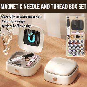 Magnetic Attraction Needle Box Magnetic Adsorption Lid Magnetic Sewing Box Set Handy Sewing Kit Safe And Convenient Collect Needles