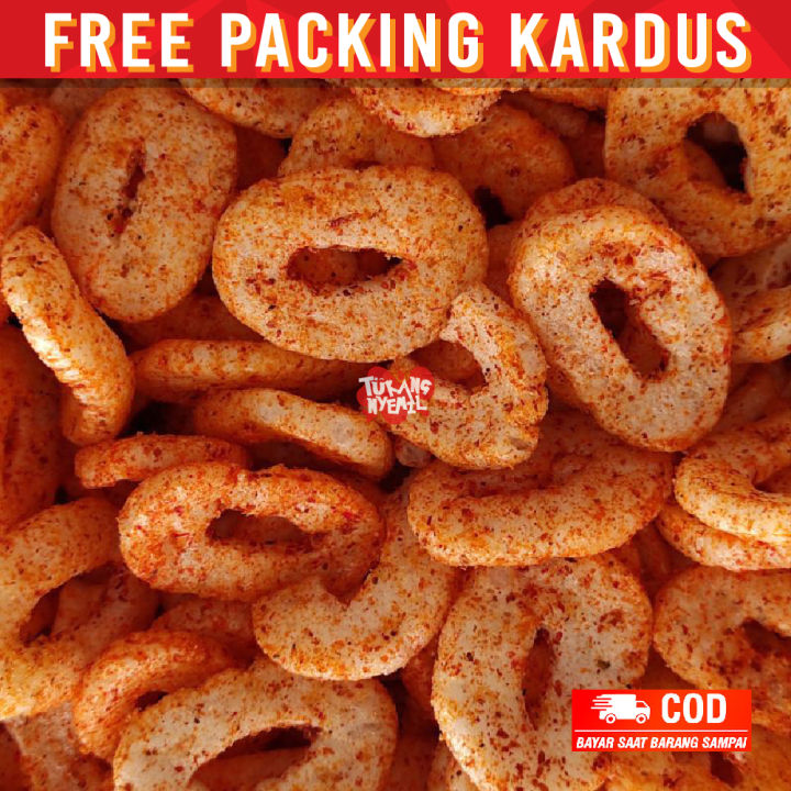 SNACK MAKANAN RINGAN KILOAN RING IKAN PEDAS / KRUPUK IKAN / KRUPUK
