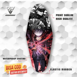 Sarung Cover Jok Full Printing Premium Pelindung Cover Bungkus Jok Motor Anti Air Anti Cakar Kucing Terlaris Motip Gozo Satorou