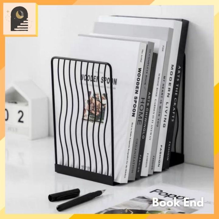 Book Stand Book End Besi Aesthetic Hitam Book Holder Pembatas Buku