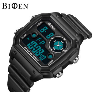 BIDEN Jam Tangan Pria Original Tahan Air Multi Fungsi Pria Dial Analog-Digital Display LED Olahraga Bisnis Kasual