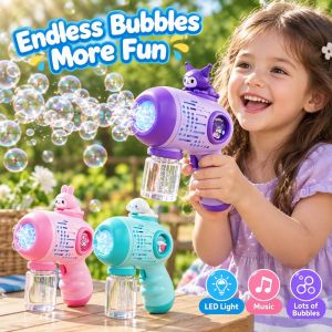 Sweet Home.my Electric Bubble Gun Toy Cute Character Bubble Machine With LED Light Music Outdoor Kids Gift