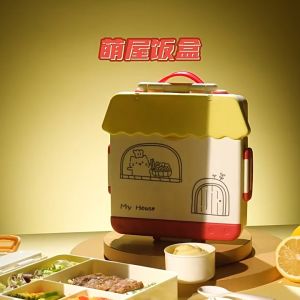 New Kids Student Lunch Box Leak-Proof 4-Compartment Lunch Box Kids for Schools Outdoor and Travel