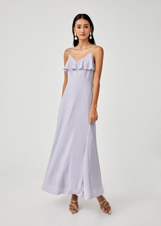 [Final Sale]:Love Bonito Karina Ruffle Overlay Maxi Dress | Lazada