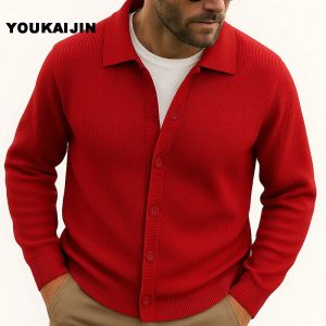 Cardigan for Men Mens Harajuku Patchwork Slim Fit Knitted Cardigan Outerwear Coat Womens Fashion Casual Autumn Streetwear 2026