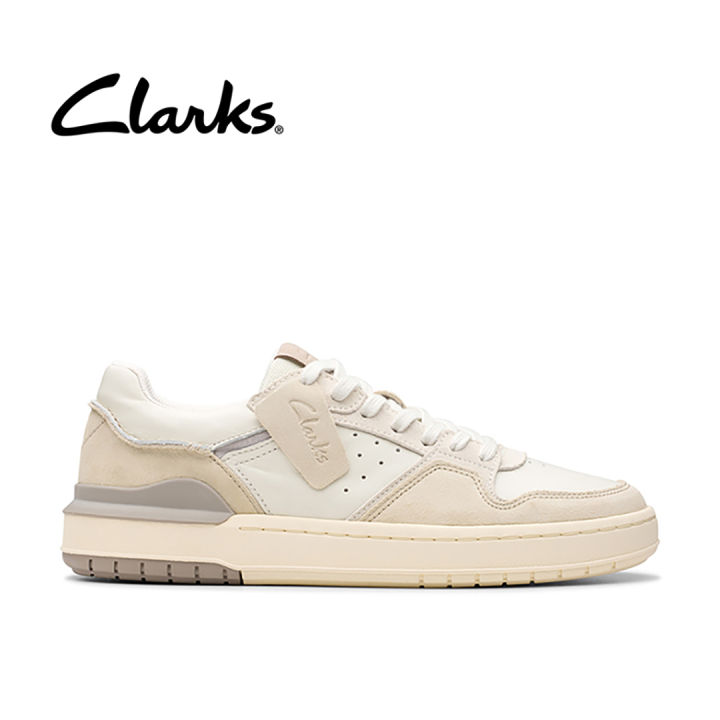 Clarks Mens Courtlite2 Lo Sneakers - Off White Suede