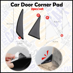 Car Door Corner Pad Protector Sticker Car Door Anti Collision Cover Bumper Car Crash Bar DIY Getah Pintu Kereta Anti Scratch Sticker Double Sided Tape Triangle Door Sticker Black White Front Door Back Door Rubber Pad 2pcs/set