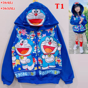 2-9ขวบ เสื้อกันหนาวโดเรม่อน ผ้าสำลี มีฮู้ด เสื้อกันหนาวเด็ก เสื้อกันหนาวเด็กผู้หญิง เสื้อกันหนาว เสื้อกันหนาวเด็กหญิง ชุดโดเรม่อน 364