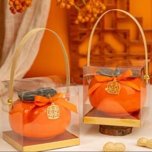 Wedding Teapai Sangjit Candy Box Jar - Persimmon Jar - keramik Besar