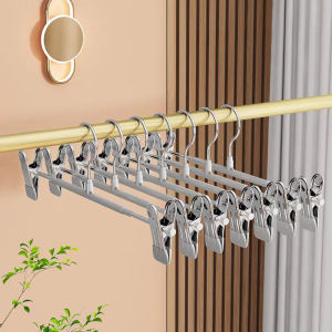 【BUY 10 TAKE 10】20pcs/Lot Hot Quality New Hanger stainless Steel Clip Stand Hanger Pants Pants Hangers Clips Adjustable Clips Hanger Trousers Hanging No Trace Rack Non-Slip Clothes