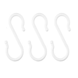 Practical Plastic S Hooks Adhesive Wall Mount No Drill Installation Hangers for Bathrooms Kitchens Home Organization