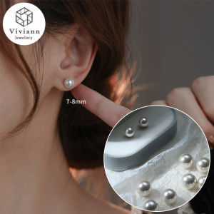 Viviann Hoa Tai Tinh Xảo Ngọc Trai Vỏ Sò Biển Nguyên Bản Hoa Tai Dạng Hạt Ngọc Trai Màu Bạc Cho Nữ Trang Sức Thời Trang Hàn Quốc Hoa Tai Phụ Kiện Cá Tính Cho Quý Cô Tiệc Tùng