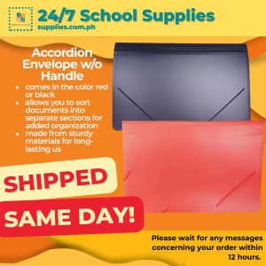 Accordion Envelope w/out Handle color: Red and Black Expanding envelope File organizers Office supplies