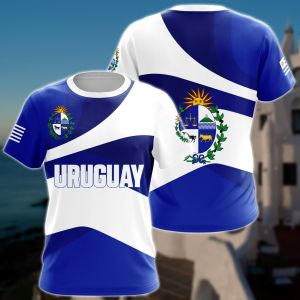 Custom Name Uruguay Flag Graphic Tees Summer Casual Pullover Mens Fashion Loose T-shirts Boy Oversized Short Sleeves Tops