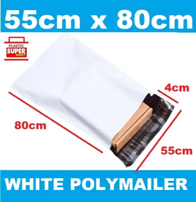 【100pcs/Pack】【 55cm x 80cm】White Poly Mailer Plastic Recyclable Eco Friendly Polymailer Mailing Envelope Bag