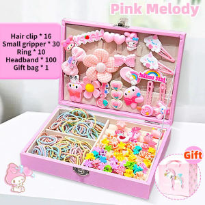 Kid Hair Accessories Cute Cartoon Kuromi Hairpins Decoration Girl Hair Band  Gift Set