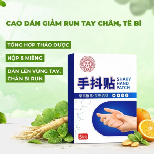 Miếng Dán Shaky Hand Patch Giảm Run Tay Chân Thảo Dược – Miếng Dán Tê Bì Tay Chân Thư Giãn Hộp 5 Miếng