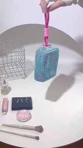 Storage Bag Candy Color Dopamine Color Mesh Cosmetic Bag Toiletry Large Capacity Make Up COD