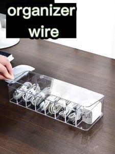 AMK Quality Acrylic Clear Headset Charger Cable Management Organizer Box Transparent Case Kotak Simpan Kabel少整理盒