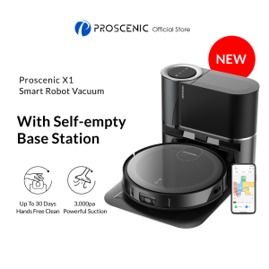 [NEW] Proscenic Floobot X1 Auto Self-Empty Robot Vacuum Cleaner | Sonic Mop & Sweep | 3000Pa Suction | Smart Navigation