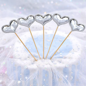 Topper Cake Tusuk Love Bintang Mahkota untuk Hiasan Kue / Cupcake Warna Mix Gold Silver Pink Merah dan Biru