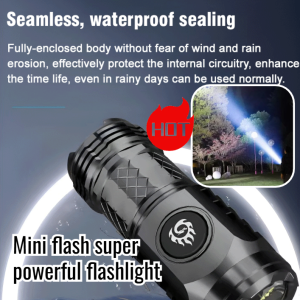 Mini Flash Super Power Flashlight Portable Super Bright Torchlight  Rechargeable USB  Outdoor Hiking Camping