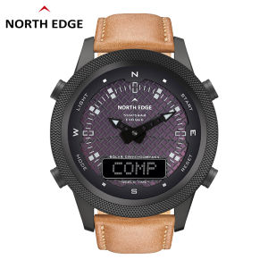 NORTH EDGE Evoque original mens solar digital watch Swimming Watch waterproof 50M  compass countdown stopwatch coaxial asynchronous gear box multi-function military watch