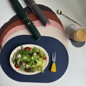 Waterproof Oval Placemats PU Leather Dining Table Protectors For Home Restaurant Coffee Heat-Resistant Place Mats