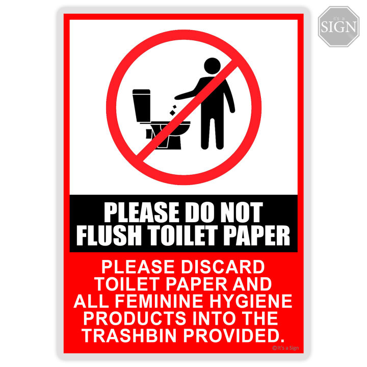 10 PCS- Please DO NOT Flush Any Products Other Than Toilet Paper Sticker Decal White Pvc Sticker 3 5x5 Inch Ref22024