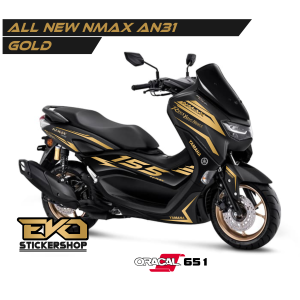 STIKER ALL NEW NMAX HITAM CUTTING STICKER GOLD AN31