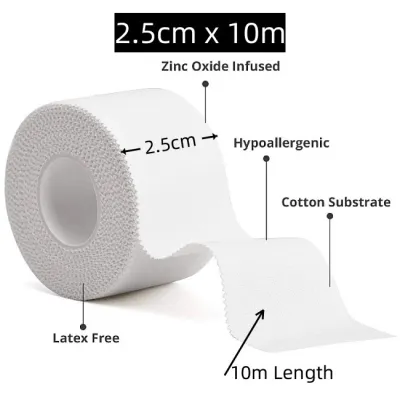 [SG STOCK]Breathable Bundling Sports Tape Sports Cotton Tape Zinc Oxide elastic Training Care Muscle Injury Tape Muscle Patch