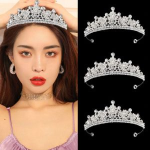 NOVELLEO Wedding Hair Accessories Water Drop Crystal Tiara Luxury Sparkling Bride Headdress Fashion Headdress Rhinestone Queen Crown for Women Girls