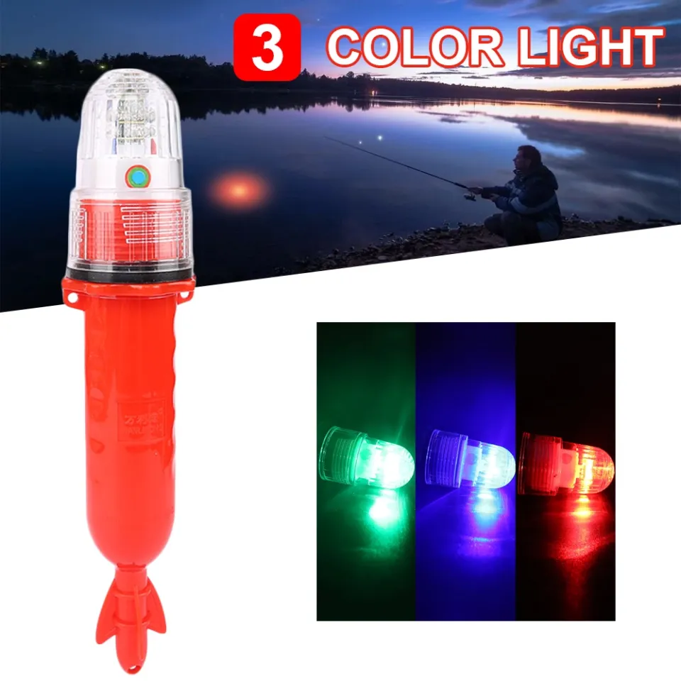 Marine Three Flashes Multicolor Waterproof Torpedo Blinker Fishing Light  Floating LED Signal Lamp